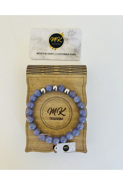 MK tasarım REAL PURPLE QUARTZ STONE BRACELET| IN SPECIAL BOX| CUSTOMER WITH CARD MK.013.004