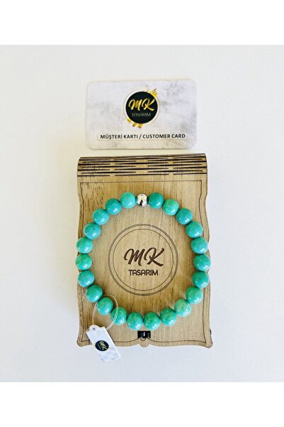 MK tasarım سوار من حجر الفيروز الحقيقي| في صندوق خاص| بطاقة العملاء MK.009.011
