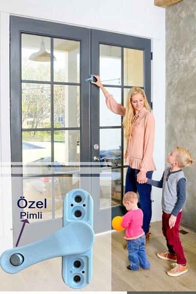 EVA PLAST 1 Piece PVC Door Window Child Safety Latch Metal - With Special Pin