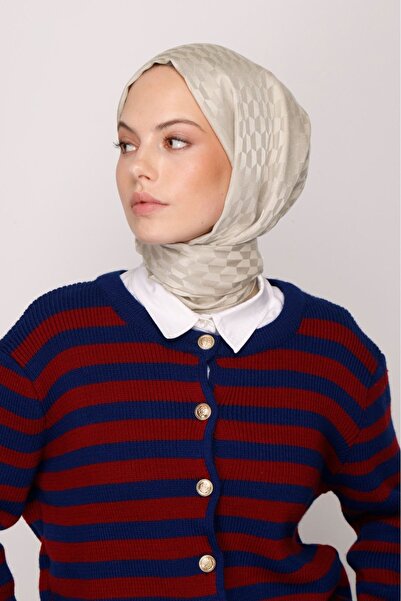 VALOR VANİLYA QOZA DESEN İPEKSİ JAKAR ŞAL