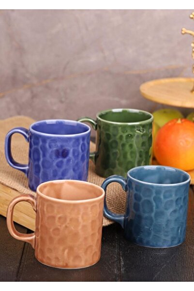 Atbyhome Honey Porselen Kupa 4lü Renkli -thn92100