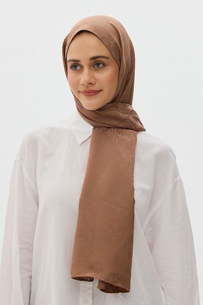 Mira İpek Shiny Jacquard Patterned Becca Shawl