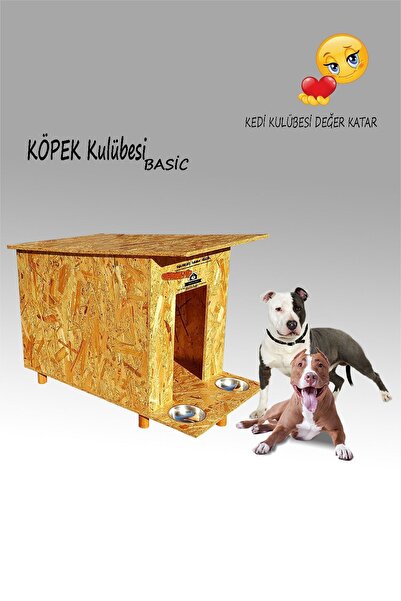 Köpek Kulübesi Basic - Kedi Köpek Kulübesi - Kedi Evi - Çelik Mama Kabı Hediyeli