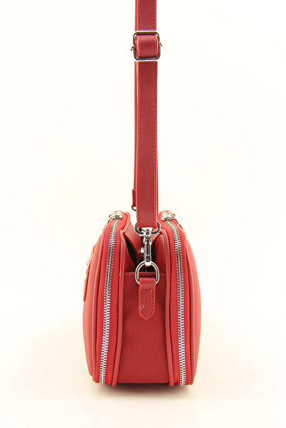 HNB Red Women's Crossbody Bag - Medium Size, Multi-Compartment