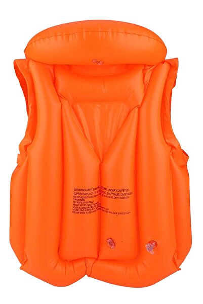 Telvesse 18-30 kg Şişme Can Yeleği Swimvest Havuz Deniz Yüzme Yeleği Yüzücü Destek Yelek 60 cm Turuncu