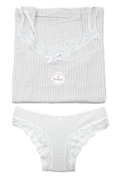 DONLİZZA White, Polka Dot Lace Bikini Suit