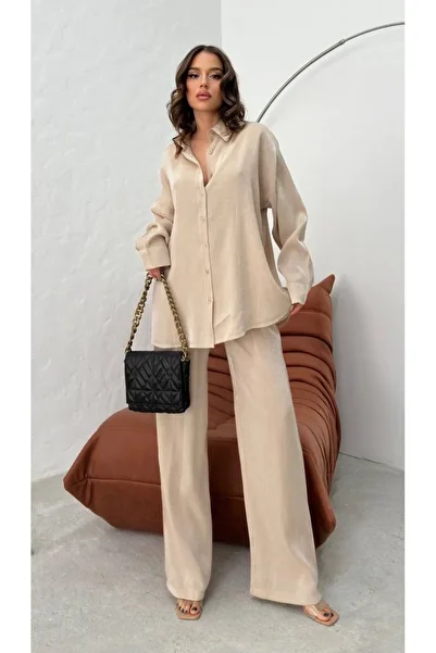 Ded COLLECTION Women's Shiny Satin Shirt Pants Stylish Set