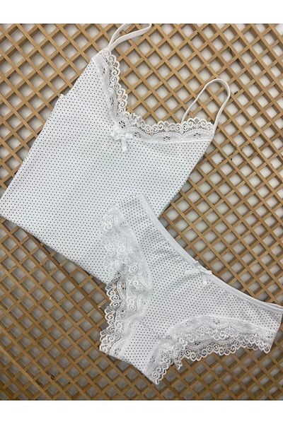 DONLİZZA White, Polka Dot Lace Bikini Suit