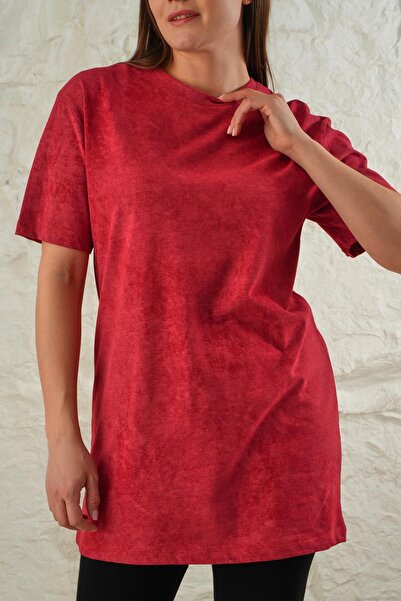 LİVE SPORT Acid Washed Batik Patterned Oversize Women's Tunic