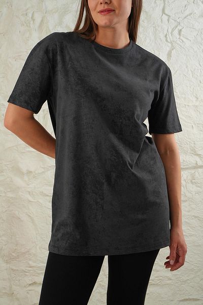 LİVE SPORT Acid Washed Batik Patterned Oversize Women's Tunic