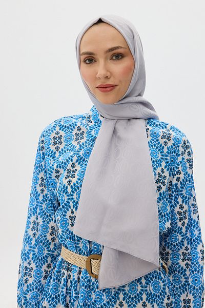 Mira İpek Shiny Jacquard Patterned Becca Shawl