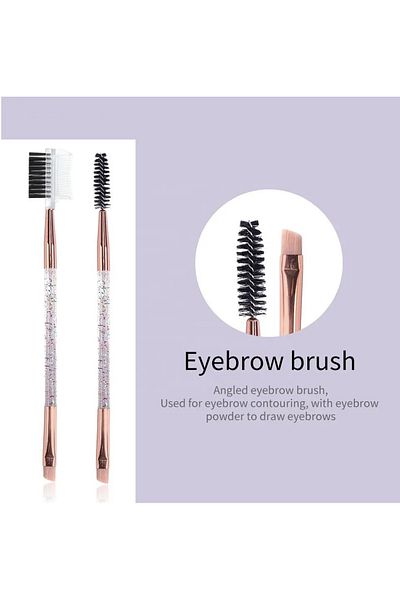 newnet FRC05 Beauty - Double Sided Eyebrow Eyelash Makeup Brush 2 Pieces