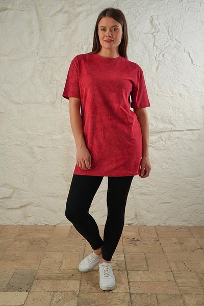 LİVE SPORT Acid Washed Batik Patterned Oversize Women's Tunic