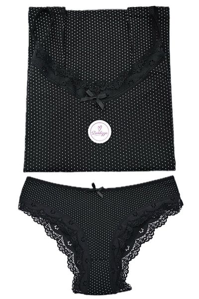 DONLİZZA Black, Polka Dot Lace Bikini Suit