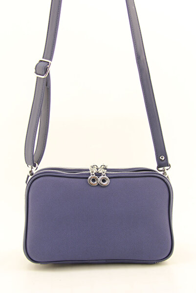 HNB Navy Blue Medium Size Multi-Compartment Women's Crossbody Bag