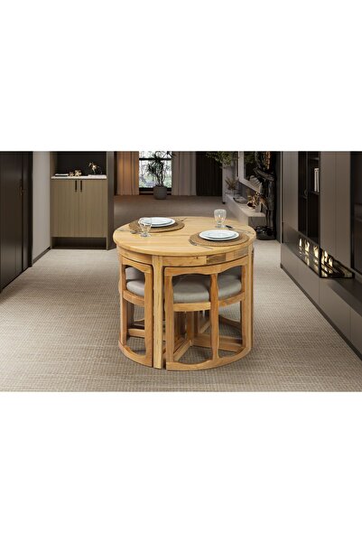 TEKMAN Kayın Ada Yuvarlak 4 Lü Takım