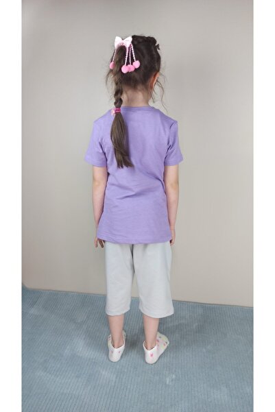 Bluence Girl's Waiter Cotton Lilac Capri Set