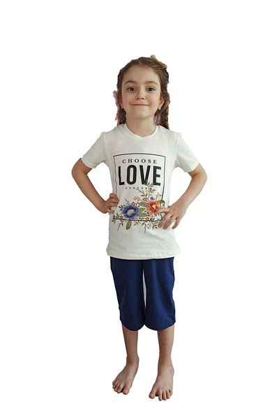 Bluence Σετ Ecru Girl Waiter Cotton Capri