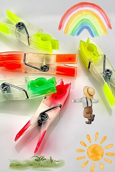 Comprox 1.Class Quality 12 Pieces Unbreakable and Stainless Pegs - COLORFUL