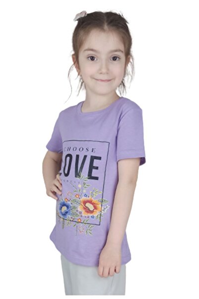 Bluence Tricou cu imprimeu Lila Love pentru fete