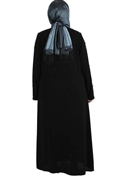 Bluence Large Size Leaf Patterned Zippered Navy Blue Ferace Spring