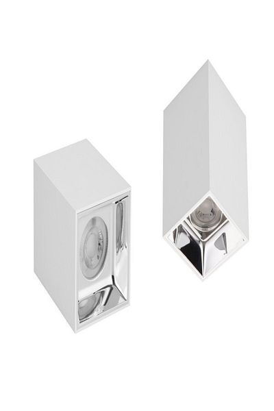 ULTRAS PERA 3000k Led Spot Surface Mounted Cube - White and Chrome Detailed
