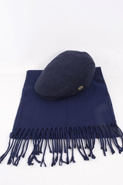 mercantoptan Erkek Şapka Yün London Kasket Atkı Hediyeli Kombin