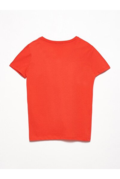 Dilvin Γυναικείο T-Shirt Κόκκινο V-Neck Basic 101A03470