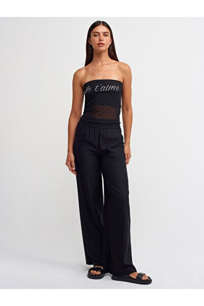 Dilvin 20693 Crop Top-Siyah