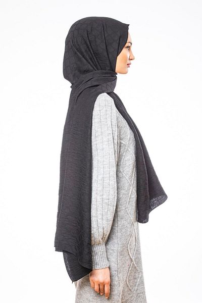 19V69 ITALIA Women's Black Jacquard Jacquard Modal Shawl