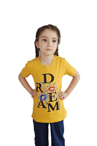 Bluence Tricou din bumbac pentru copii Hardal Kız Garson