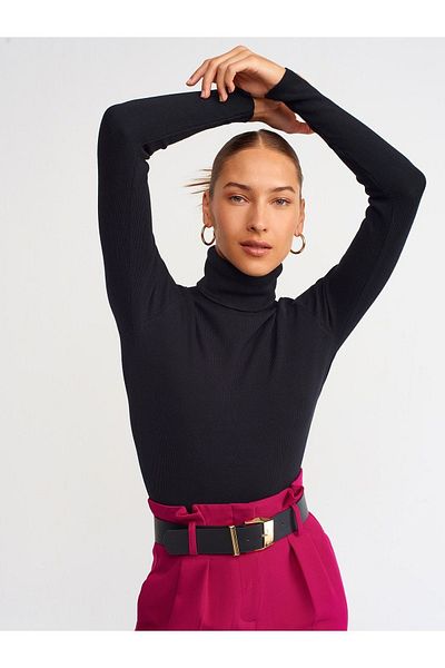 Dilvin 10225 Pulover cu gât-negru