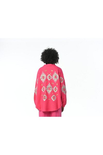 Orfeo Negro Kimono de damă supradimensionat cu paiete Serti și mâneci