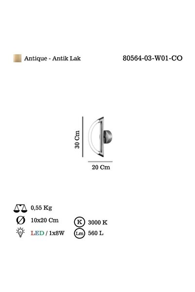 LUCEA Sarınateklı Ledlı Eskıtme Aplık 3000k