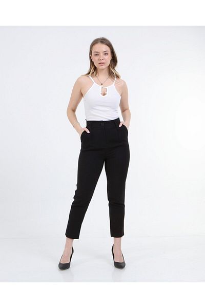 Bluence Μαύρο Skinny Leg υφασμάτινο παντελόνι