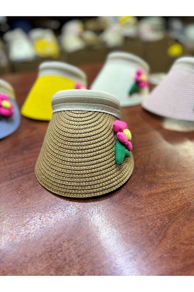 mercantoptan Children's Straw Visor Sunscreen Hat