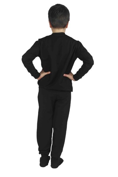 Bluence Men's Waiter Printed Black Cotton Tracksuit Set
