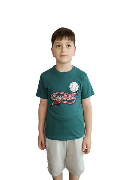 Bluence Green Boy Waiter Children's Cotton T-shirt