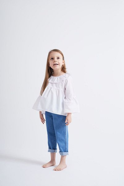 Oliven The Kid Bluză Poplin Albă