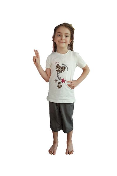 Bluence Σετ Ecru Girl Waiter Cotton Capri