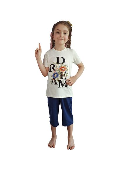 Bluence Σετ Ecru Girl Waiter Cotton Capri