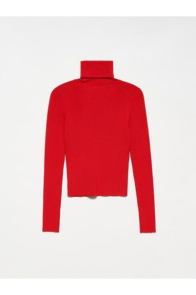 Dilvin 10225 Turtleneck Sweater-red