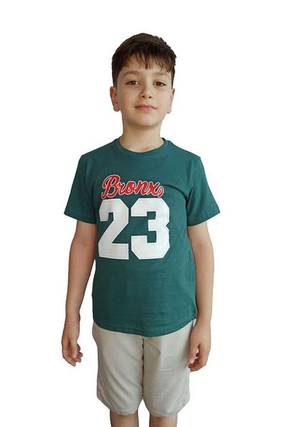 Bluence Green Boy Waiter Children's Cotton T-shirt