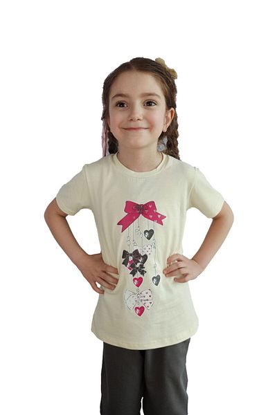 Bluence Yellow Girl Waiter Children's Cotton T-shirt