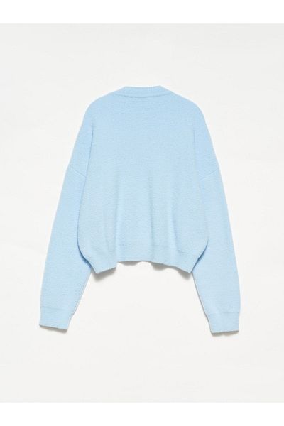 Dilvin 10276 Pulover cu gât crew-albastru