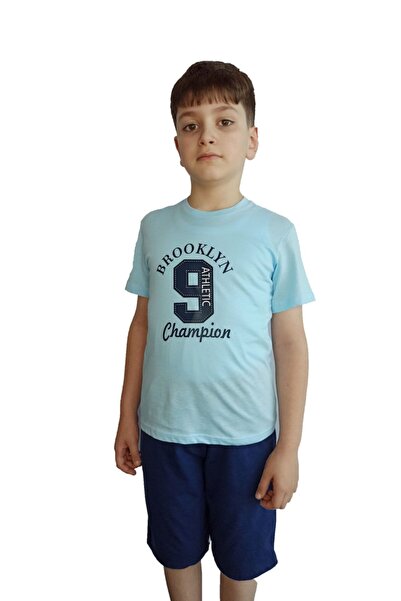 Bluence Синя мъжка памучна тениска Waiter Boy