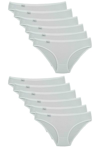 Bluence Λευκό Χαμηλόμεσο Lycra Cotton Slip 12 Τεμάχια