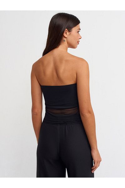 Dilvin 20693 Crop Top-Negru