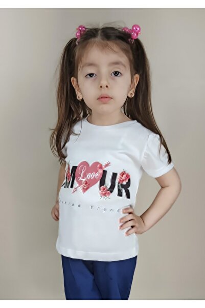 Bluence Tricou alb din bumbac pentru fete