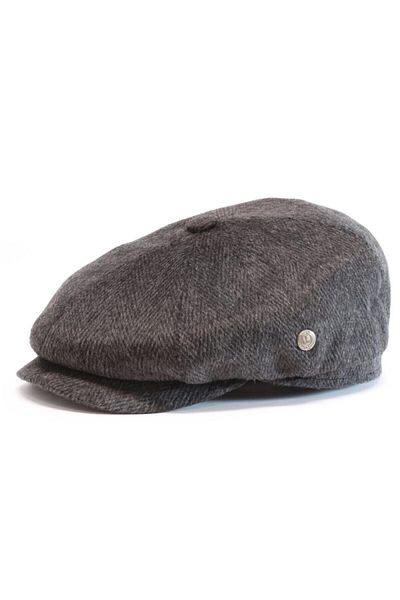 Armalı Şapka Men's Gray Cashmere Herringbone English Model Cap Hat